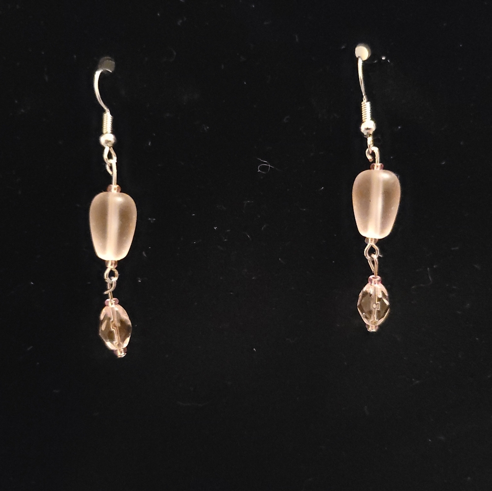 Flush baby pink dangle earrings
